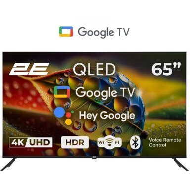 2E 65″ QLED Smart TV, 4K, 60Hz, HDR, Google TV, Wi-Fi, Bluetooth (2E-65A77Q) 2E 65″ QLED Smart TV, 4K, 60Hz, HDR, Google TV, Wi-Fi, Bluetooth (2E-65A77Q)