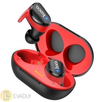 Bluetooth ausinukai Hoco ES41 Clear sound TWS Black-Red