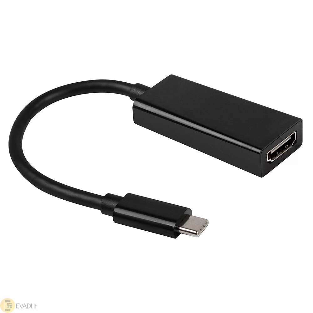 Adapteris - C tipo į HDMI 4K * 2K - 0,25 metro juodas Adapteris - C tipo į HDMI 4K * 2K - 0,25 metro juodas
