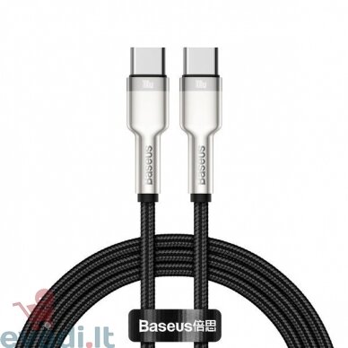 Baseus Cafule Metal serija | USB-C Type-C 100W maitinimo laidas Samsung Xiaomi Huawei MacBook 5A | 1.0 m