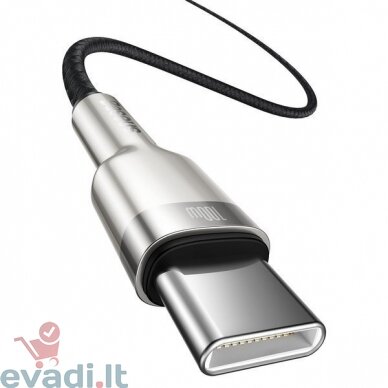Baseus Cafule Metal serija | USB-C Type-C 100W maitinimo laidas Samsung Xiaomi Huawei MacBook 5A | 1.0 m 2