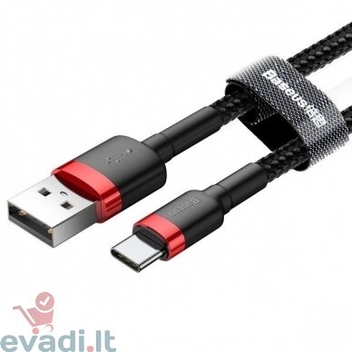 Baseus Cafule serija | USB USB-C Type-C Quick Charge 3.0 2A nailono laidas | 2.0 m 1
