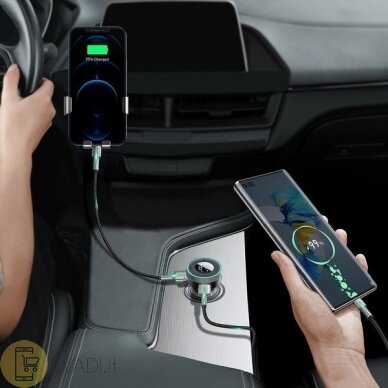 „Baseus Enjoy Car“ | FM AUX „Bluetooth 5.0“ siųstuvas 2x USB automobilinis įkroviklis 7