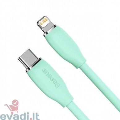 Baseus Jelly Liquid Silica Gel | USB-C - Lightning kabelis Apple iPhone Power Delivery 20W 1.2m ( Žalias )