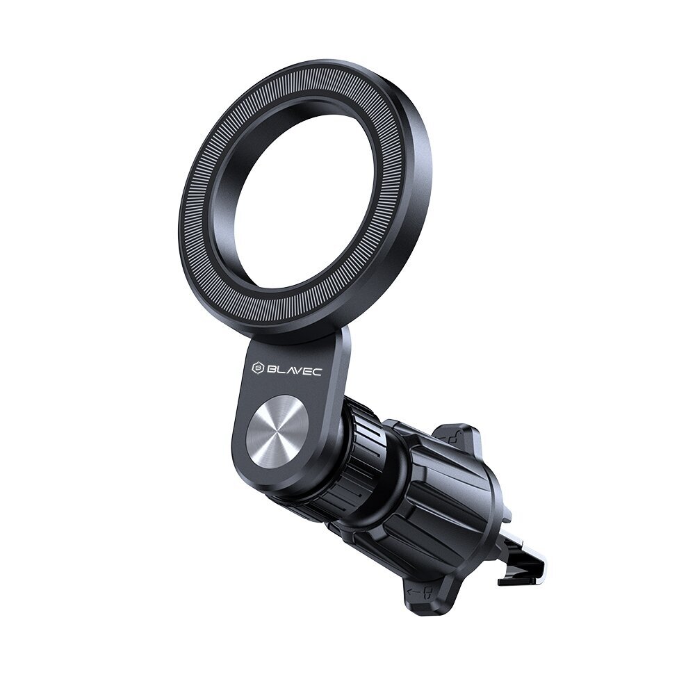 Blavec BH-03 magnetinis automobilinis laikiklis į groteles, MagSafe, stiprūs magnetai, 360° reguliacija, universalus, juodas