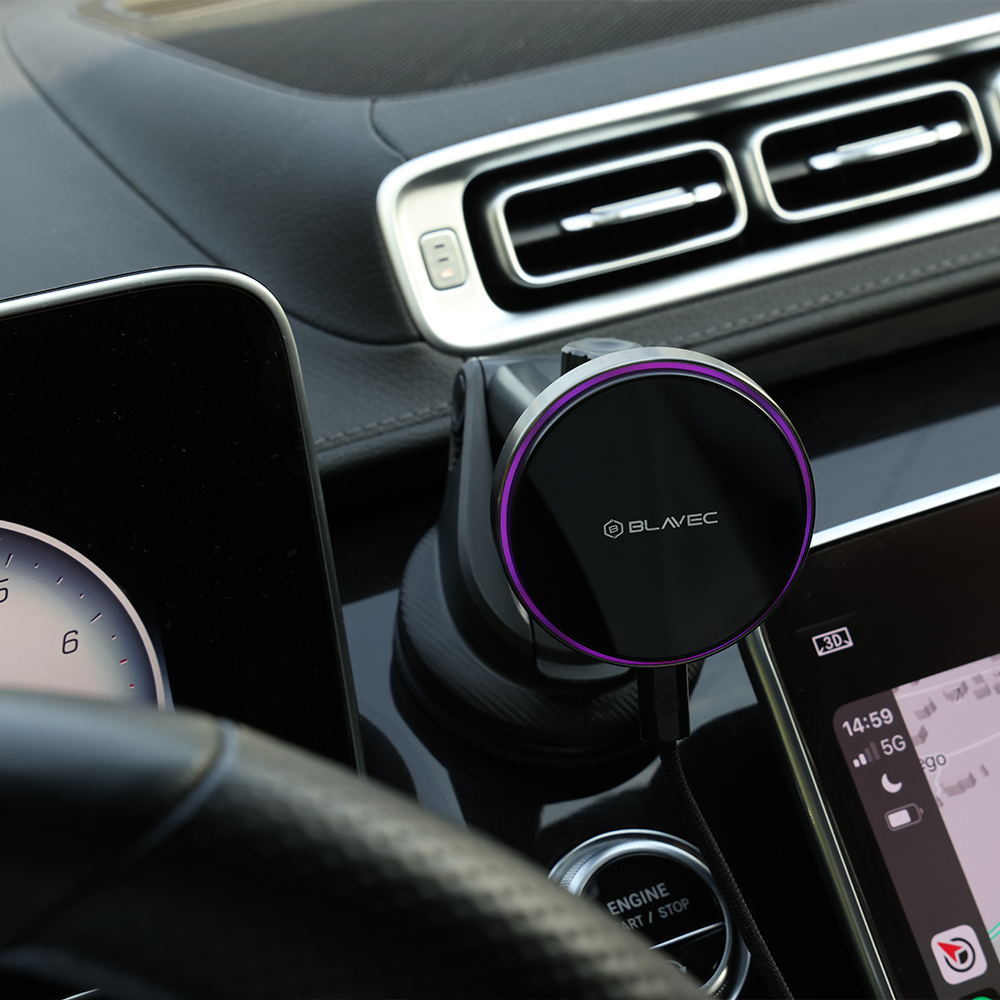 Blavec BH-20 magnetinis automobilinis telefono laikiklis su belaidžiu įkrovimu ant stiklo 6 Blavec BH-20 magnetinis automobilinis telefono laikiklis su belaidžiu įkrovimu ant stiklo 6