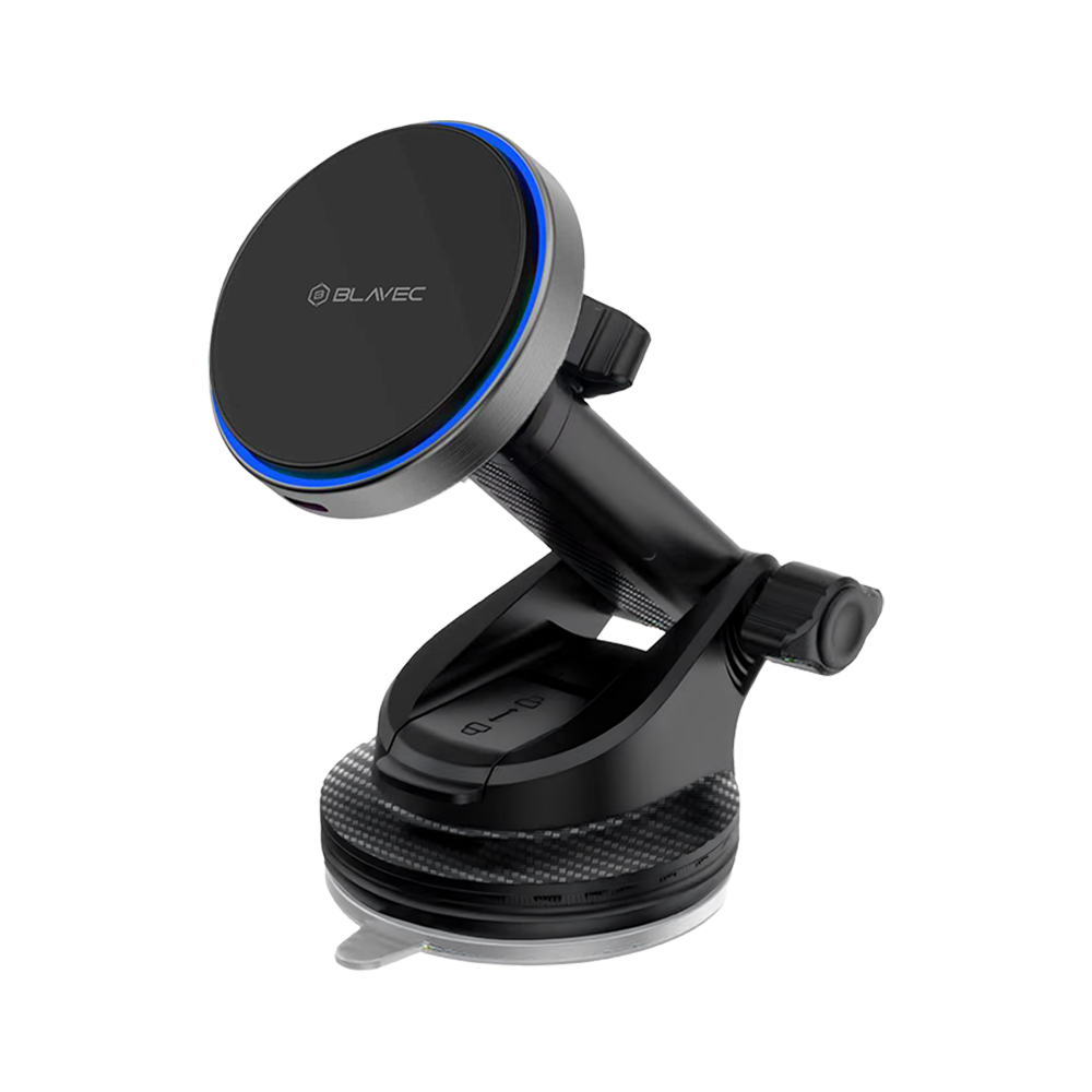 Blavec BH-20 magnetinis automobilinis telefono laikiklis su belaidžiu įkrovimu ant stiklo 1