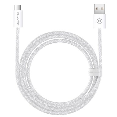 Blavec Candy USB – USB-C kabelis 3 m, PD 60W, 3A, baltas, audinis Blavec Candy USB – USB-C kabelis 3 m, PD 60W, 3A, baltas, audinis