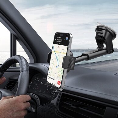 Blavec BH-07 automobilinis laikiklis prie stiklo, automatinis užspaudimas, 360° reguliacija, universalus, juodas 7