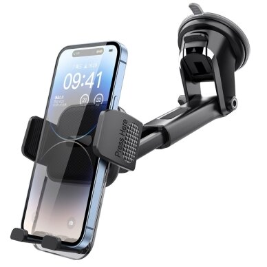 Blavec BH-07 automobilinis laikiklis prie stiklo, automatinis užspaudimas, 360° reguliacija, universalus, juodas 1