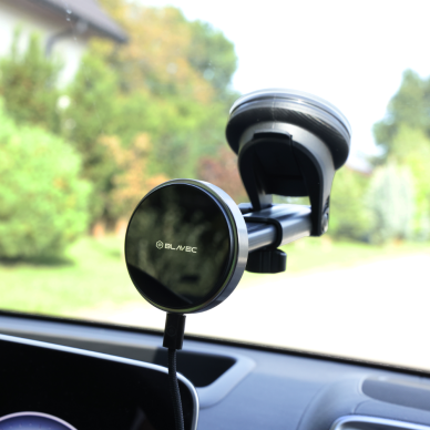 Blavec BH-20 magnetinis automobilinis telefono laikiklis su belaidžiu įkrovimu ant stiklo 2 Blavec BH-20 magnetinis automobilinis telefono laikiklis su belaidžiu įkrovimu ant stiklo 2