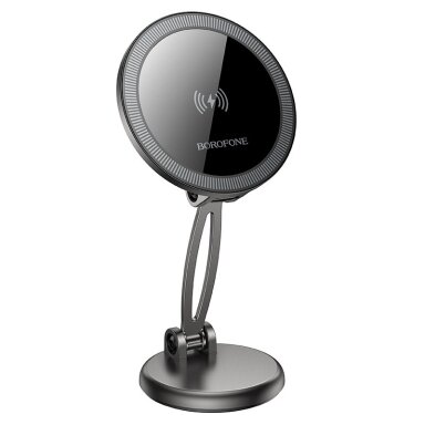 Borofone BH218 Star magnetinis laikiklis su belaidžiu įkrovimu, MagSafe, ant prietaisų skydelio, iPhone 12–15, 15W, juodas Borofone BH218 Star magnetinis laikiklis su belaidžiu įkrovimu, MagSafe, ant prietaisų skydelio, iPhone 12–15, 15W, juodas