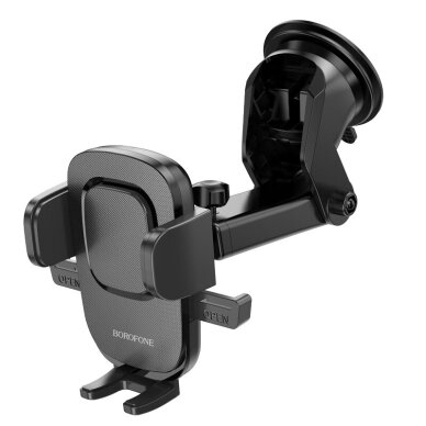Borofone BH60 Dainty universalus laikiklis ant stiklo ar konsolės, reguliuojamas, UV atsparus, tinka 4,5–7", juodas 2 Borofone BH60 Dainty universalus laikiklis ant stiklo ar konsolės, reguliuojamas, UV atsparus, tinka 4,5–7", juodas 2