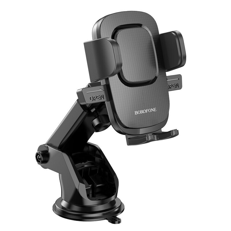 Borofone BH60 Dainty universalus laikiklis ant stiklo ar konsolės, reguliuojamas, UV atsparus, tinka 4,5–7", juodas 1