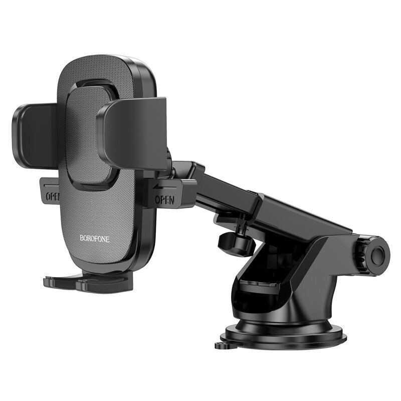 Borofone BH60 Dainty universalus laikiklis ant stiklo ar konsolės, reguliuojamas, UV atsparus, tinka 4,5–7", juodas 3
