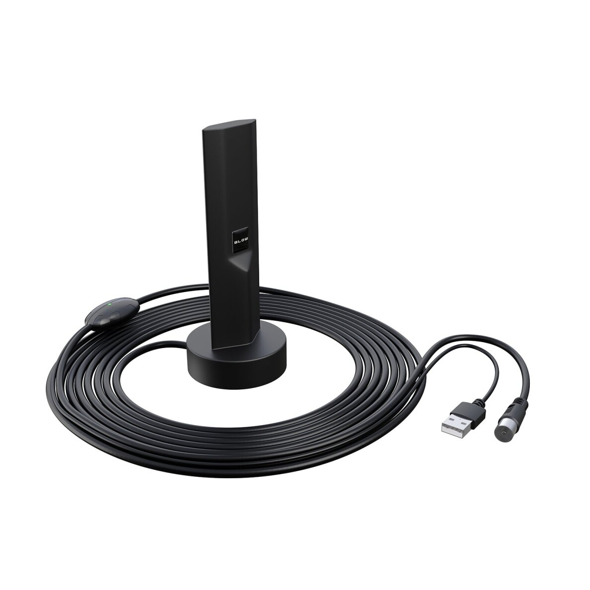 BLOW ATD50 – aktyvi vidaus DVB-T/T2 antena su 25 dB stiprintuvu ir magnetiniu pagrindu