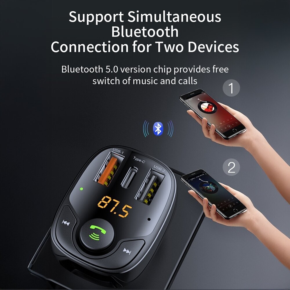 ROCK B301 FM Bluetooth MP3 automobilinis siųstuvas su 36W greitu įkrovimu 2 ROCK B301 FM Bluetooth MP3 automobilinis siųstuvas su 36W greitu įkrovimu 2