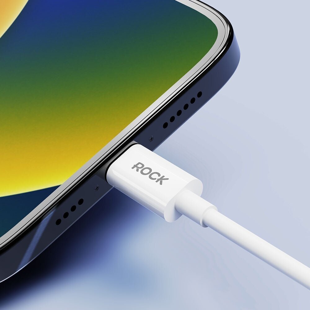 ROCK Simple Series USB–Lightning kabelis 2 m 2.4A (baltas) 3