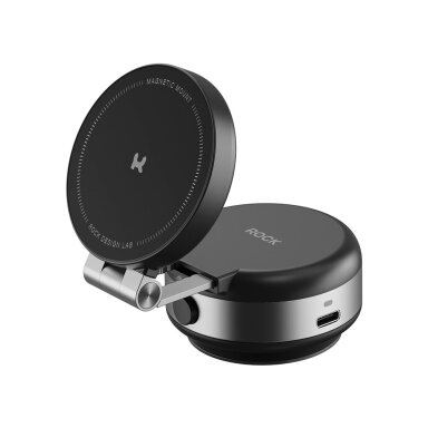 ROCK Q16 elektrinis automobilinis laikiklis – magnetinis, vakuuminis, universalus tvirtinimas, N52 magnetas, juodas ROCK Q16 elektrinis automobilinis laikiklis – magnetinis, vakuuminis, universalus tvirtinimas, N52 magnetas, juodas