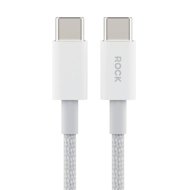 ROCK Z20 USB-C į USB-C kabelis 60W PD 1 m (baltas) ROCK Z20 USB-C į USB-C kabelis 60W PD 1 m (baltas)
