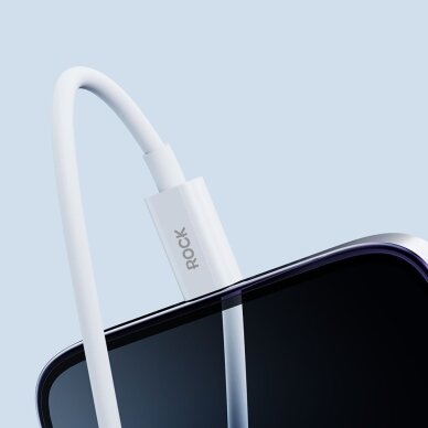 ROCK Simple Series USB–Lightning kabelis 2 m 2.4A (baltas) 4 ROCK Simple Series USB–Lightning kabelis 2 m 2.4A (baltas) 4