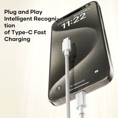 ROCK Z20 USB-C į USB-C kabelis 60W PD 1 m (baltas) 4