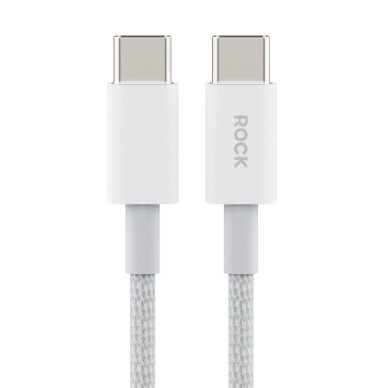 ROCK Z20 USB-C į USB-C kabelis 60W PD 1 m (baltas) ROCK Z20 USB-C į USB-C kabelis 60W PD 1 m (baltas)