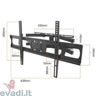 TV Laikiklis LXLCD78, VESA 600x400 mm, nuo 32" iki 65" 2 TV Laikiklis LXLCD78, VESA 600x400 mm, nuo 32" iki 65" 2