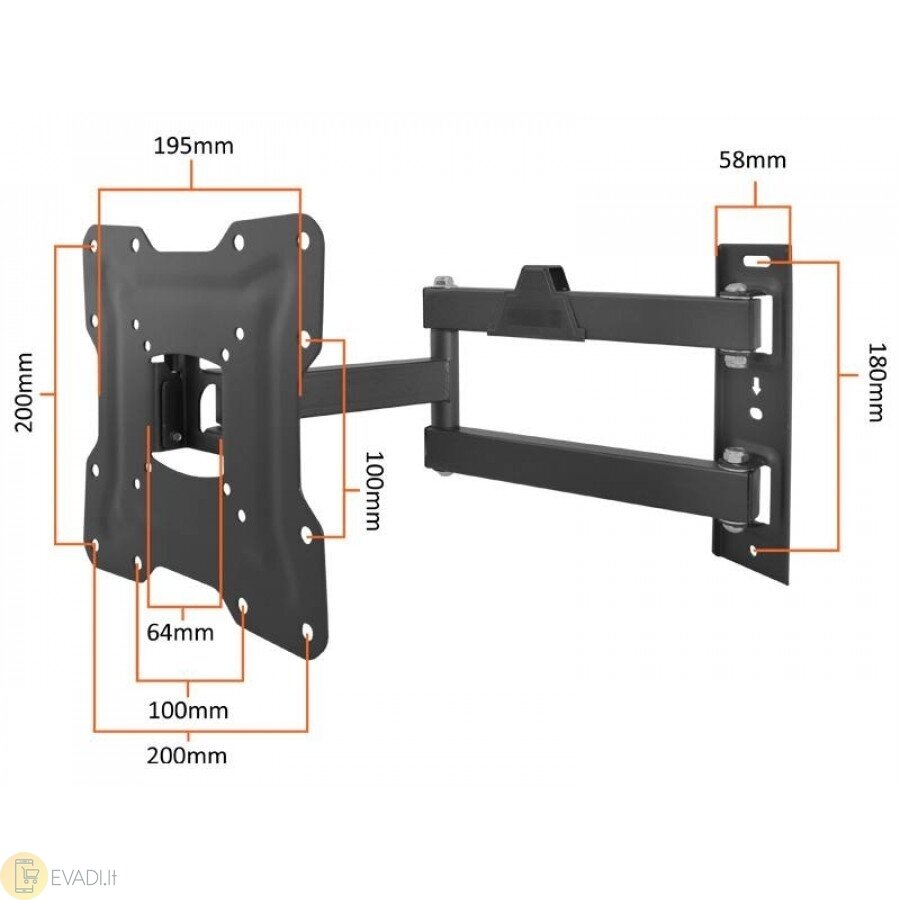 TV Laikiklis LXLCD105, VESA 200x200 mm, nuo 17" iki 43" 1 TV Laikiklis LXLCD105, VESA 200x200 mm, nuo 17" iki 43" 1