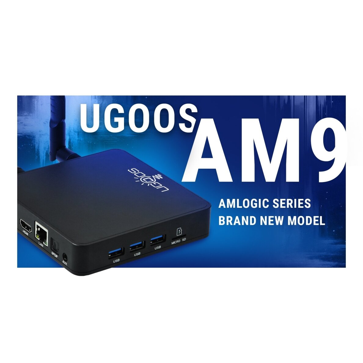 Ugoos AM9 Android TV priedėlis – 64bit Amlogic S905X5, 4GB/32GB, WiFi 6, Dolby Vision, Widevine L1