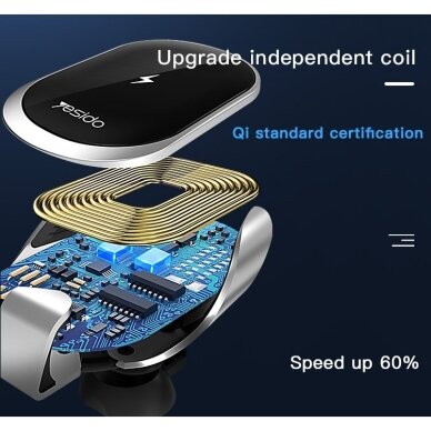 Yesido C78 automobilinis indukcinis telefono laikiklis 15W ant stiklo ir grotelių 2