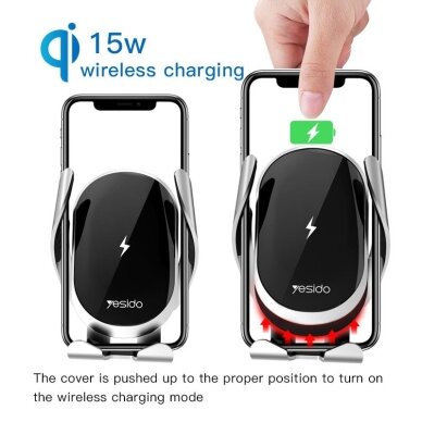 Yesido C78 automobilinis indukcinis telefono laikiklis 15W ant stiklo ir grotelių 3 Yesido C78 automobilinis indukcinis telefono laikiklis 15W ant stiklo ir grotelių 3